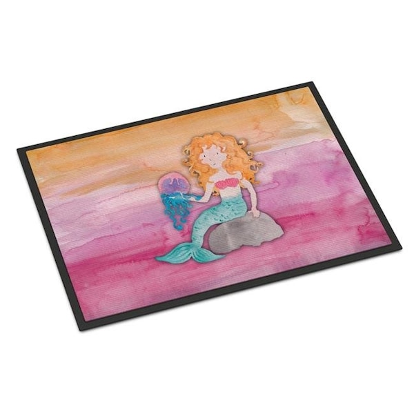 Carolines Treasures Carolines Treasures BB7423JMAT 24 x 36 in. Blonde Mermaid Watercolor Indoor or Outdoor Mat BB7423JMAT - main